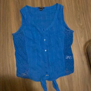 Blue Tank top/laced